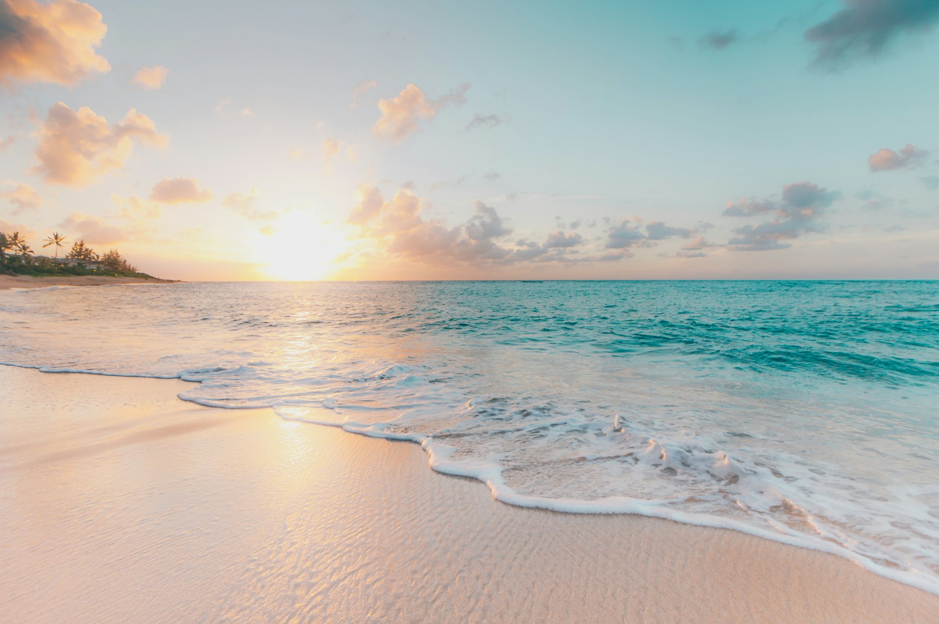 Tropical paradise aerial view, crystal water, Instagram travel ad